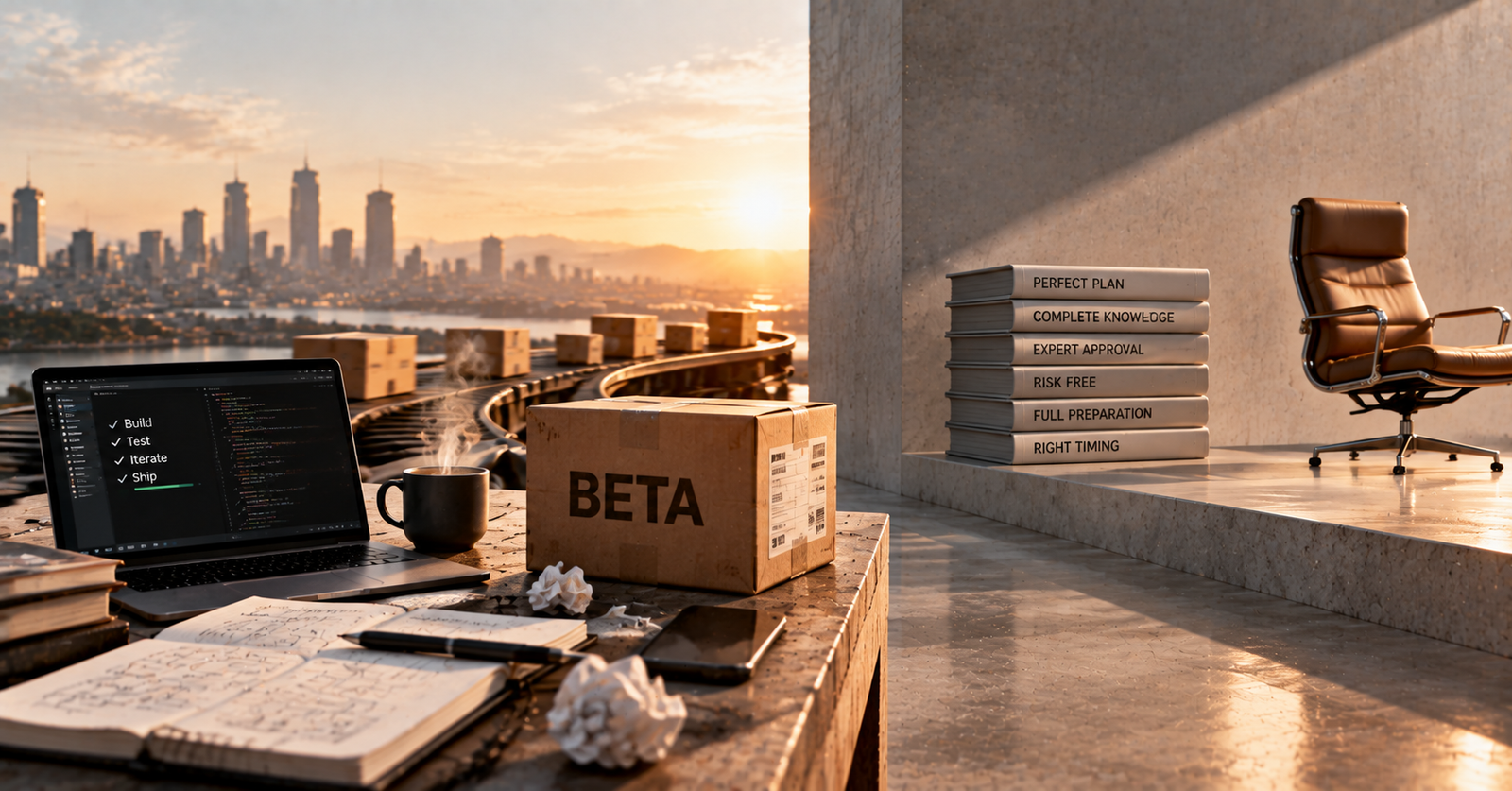 Cardboard boxes labeled BETA moving along a shipping conveyor belt